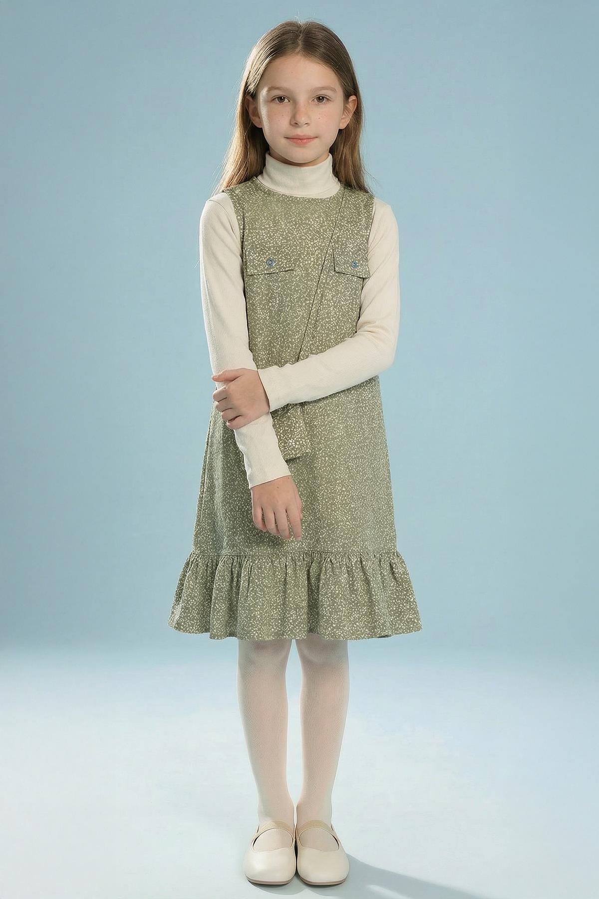 Perendi Kız Çocuk Çantalı Jile Elbise ve Badi fotoğrafı 3 (önizleme)