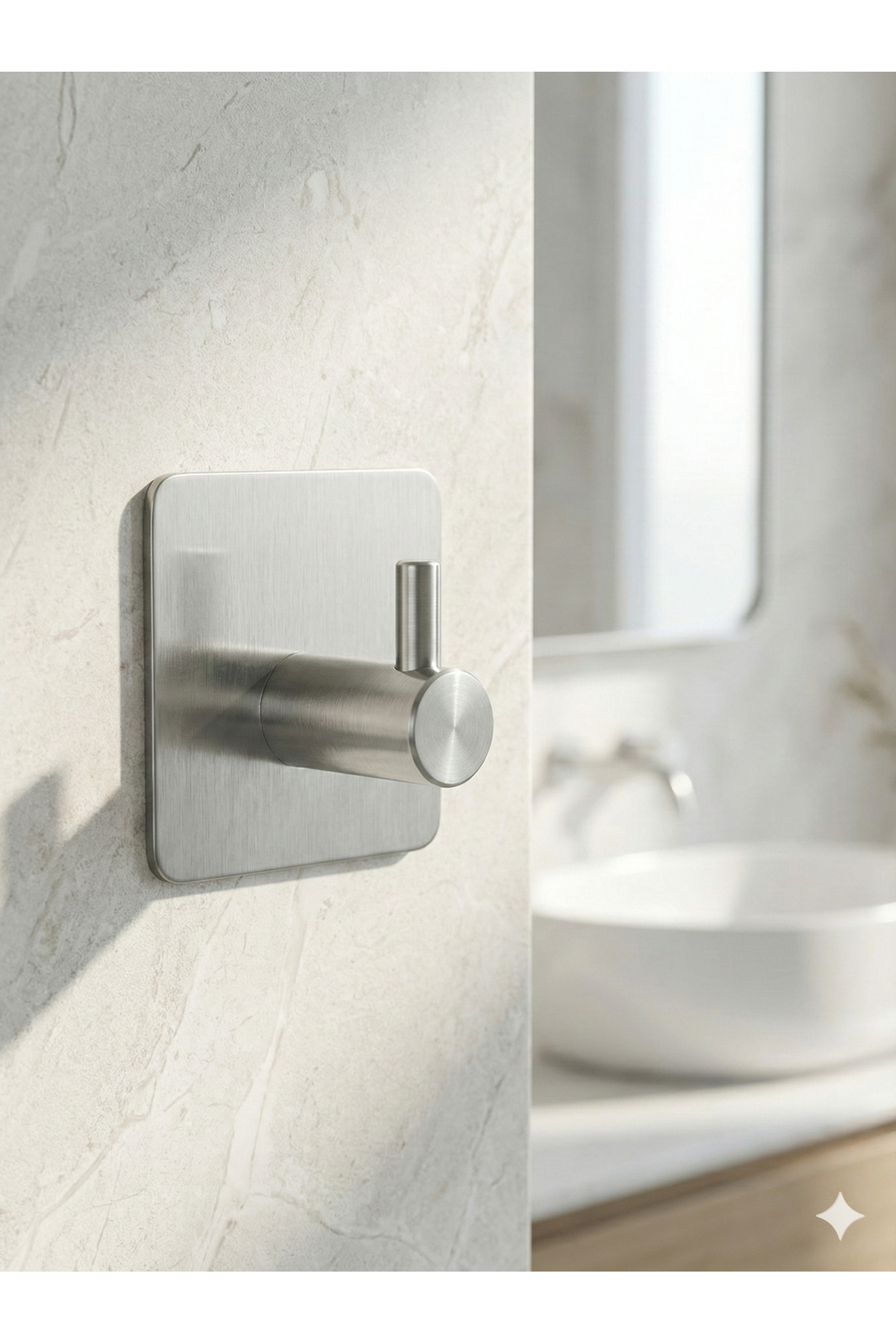 Glossy Metallic Surface, Bathroom & Kitchen Towel Hanger, Strong Adhesive Mounting, 304 Grade Stainless