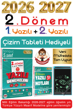 Tonguç Yayınları Tonguç 5. Sınıf 2. Dönem 1. ve 2. Yazılı Notları Tüm Dersler...