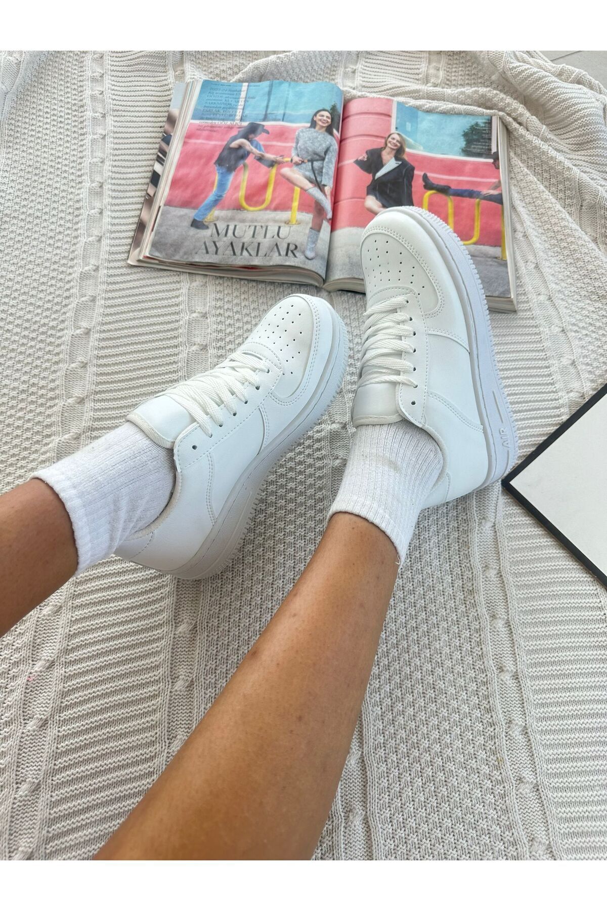 BENİMOLSUN  Unısex Beyaz Sneaker - Görsel 6