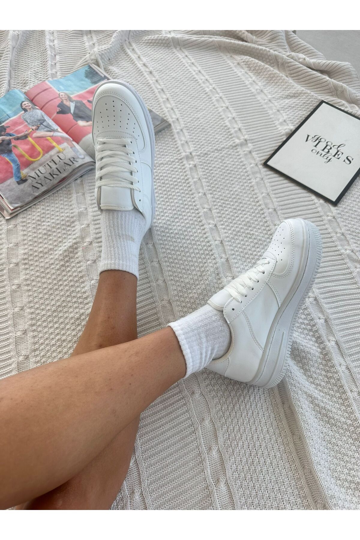 BENİMOLSUN  Unısex Beyaz Sneaker - Görsel 5