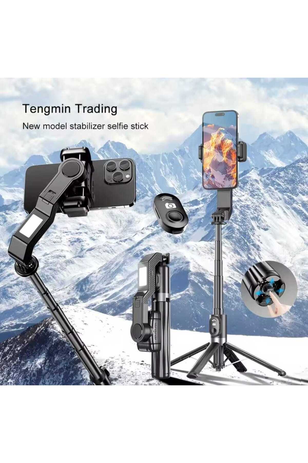 101 cm Tripod Anti-Shake Selfie Stick Portable Gimbal with Bag, Led Light, Controller