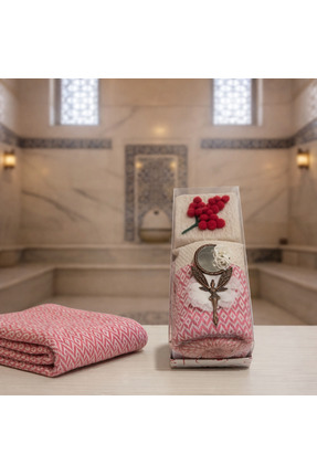 Hediye Hamamı El Yapımı Hamam Hediye Seti - Keçe Sabunlu , Havlu ve Magnet ayna