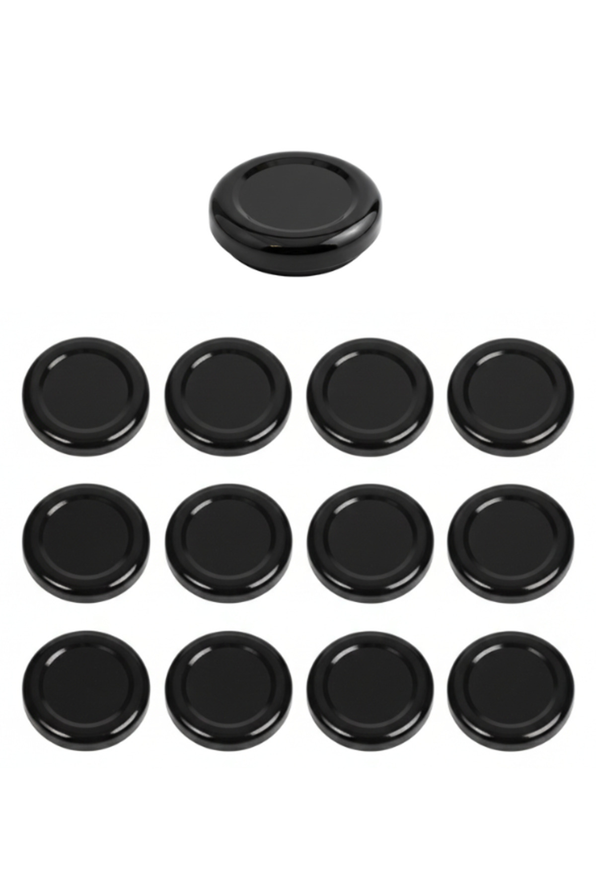 12 x Black Jar Lids – 38 mm (compatible with 250 ML jars)