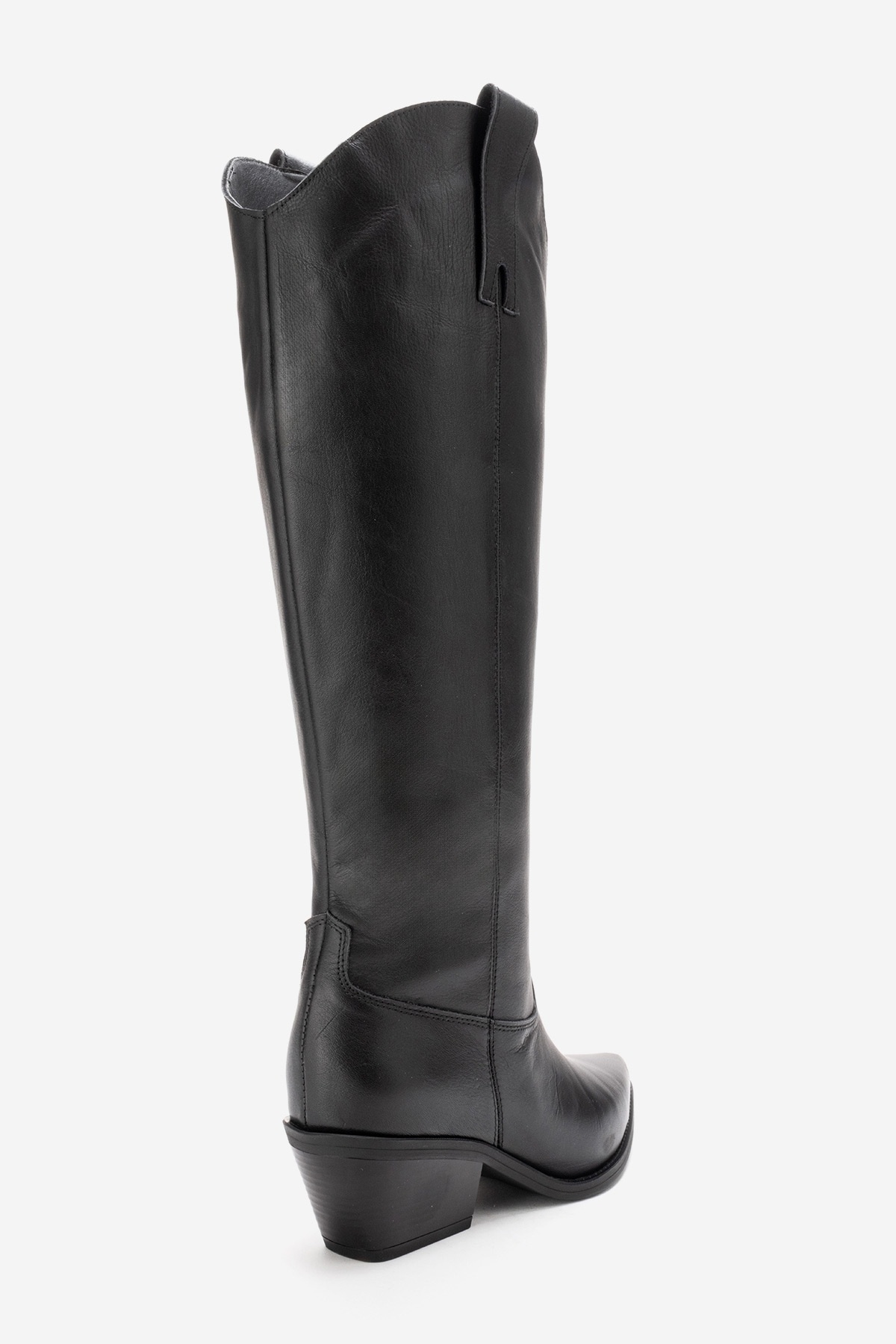 LuviShoes ANIA Siyah Cilt Hakiki Deri Kadın Western Çizme görsel 7