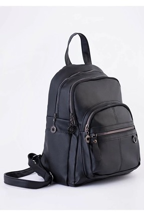 ALTUNORDU AVM Kadın Yıkama Deri Bol Gözlü Yumuşak Sırt Çantası SİYAH