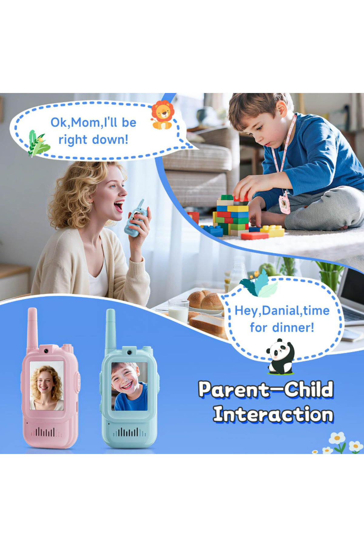M90 Akıllı Çocuk Telsizi Smart Görüntülü Konuşma 4 Farklı Ses Efekti Walkie Talkie 2 Adet Telsiz fotoğrafı 4 (önizleme)