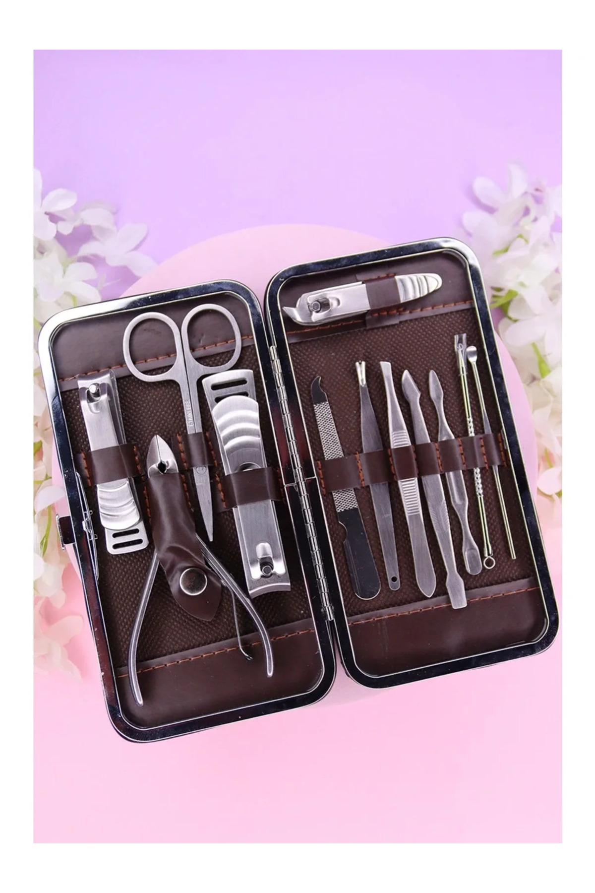 KaF KeF SHoPP VLK Tırnak Makası Tırnak Bakım Seti Deri Çantalı 12 Parça Set (5047) VLK fotoğrafı 2 (önizleme)