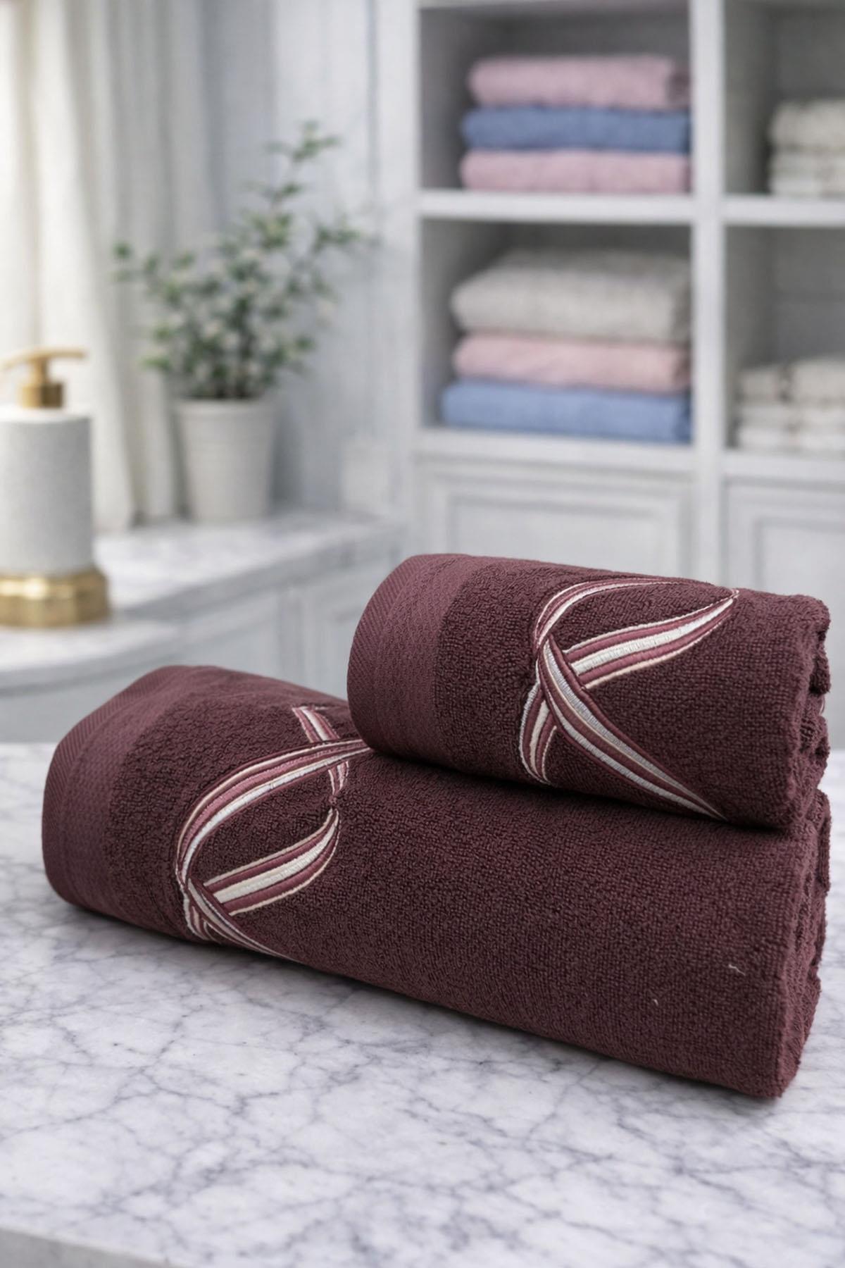 Özdilek Pink Wave Best Set (Hamam Takımı) Bordo-Pembe - Fiyatı