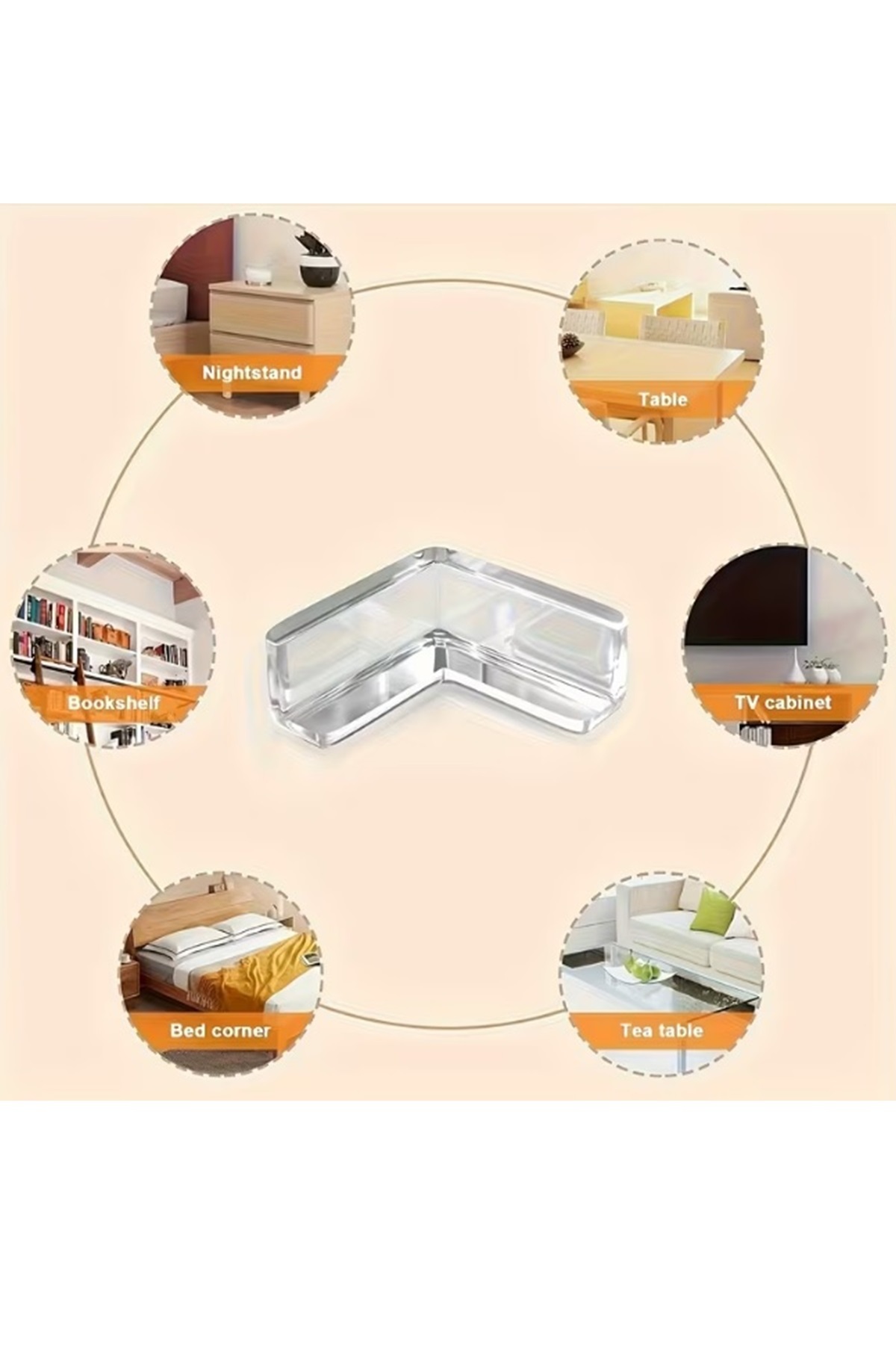 Kitchen Beauty 4 Adet Silikon Şeffaf Masa Kenarı Koruma Aparatı Köşe Koruyucu fotoğrafı 4 (önizleme)