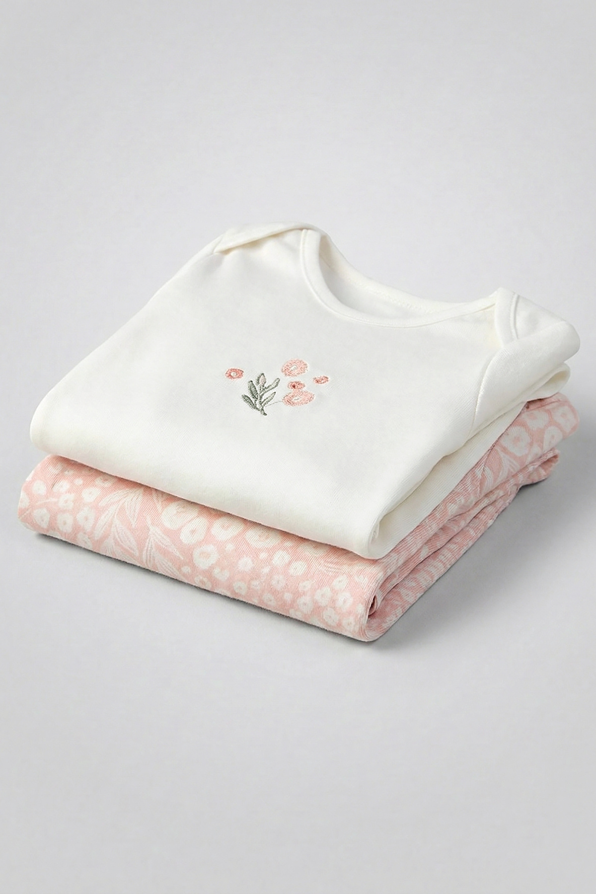 Mini Cotton Kız Bebek Uzun Kollu Baskılı Desenli %100 Pamuk Soft ( 2'li Body ) fotoğrafı 2 (önizleme)