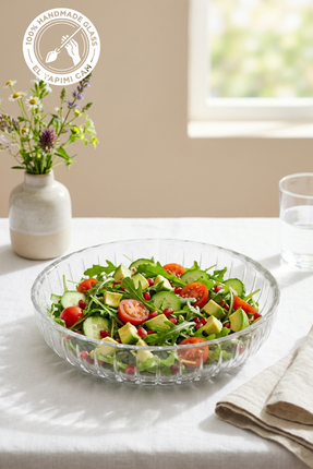 Glamis Selen Concept Sieana Model El Yapımı Cam Salata ve Meyve Kasesi