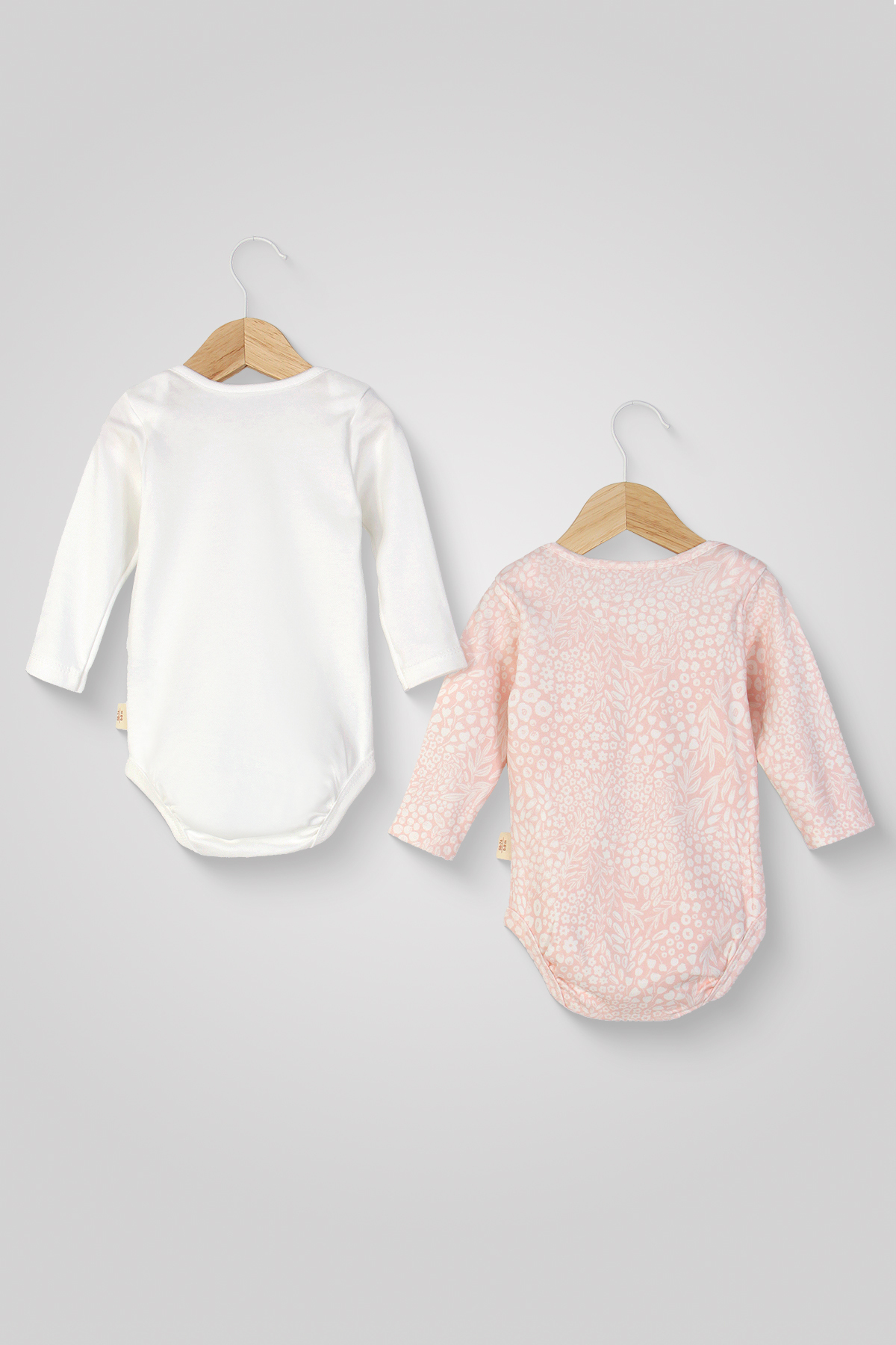 Mini Cotton Kız Bebek Uzun Kollu Baskılı Desenli %100 Pamuk Soft ( 2'li Body ) fotoğrafı 4 (önizleme)