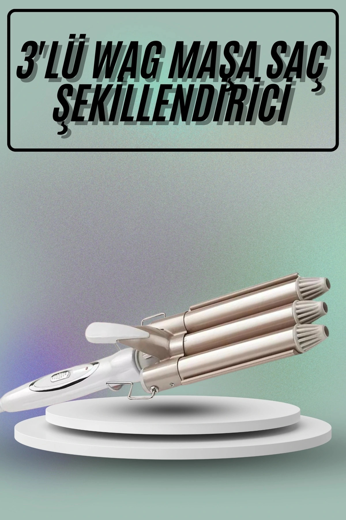 Saç Şekillendirici Wag Maşa Üçlü Yüksek Isı Ayarlı Seramik Kaplama