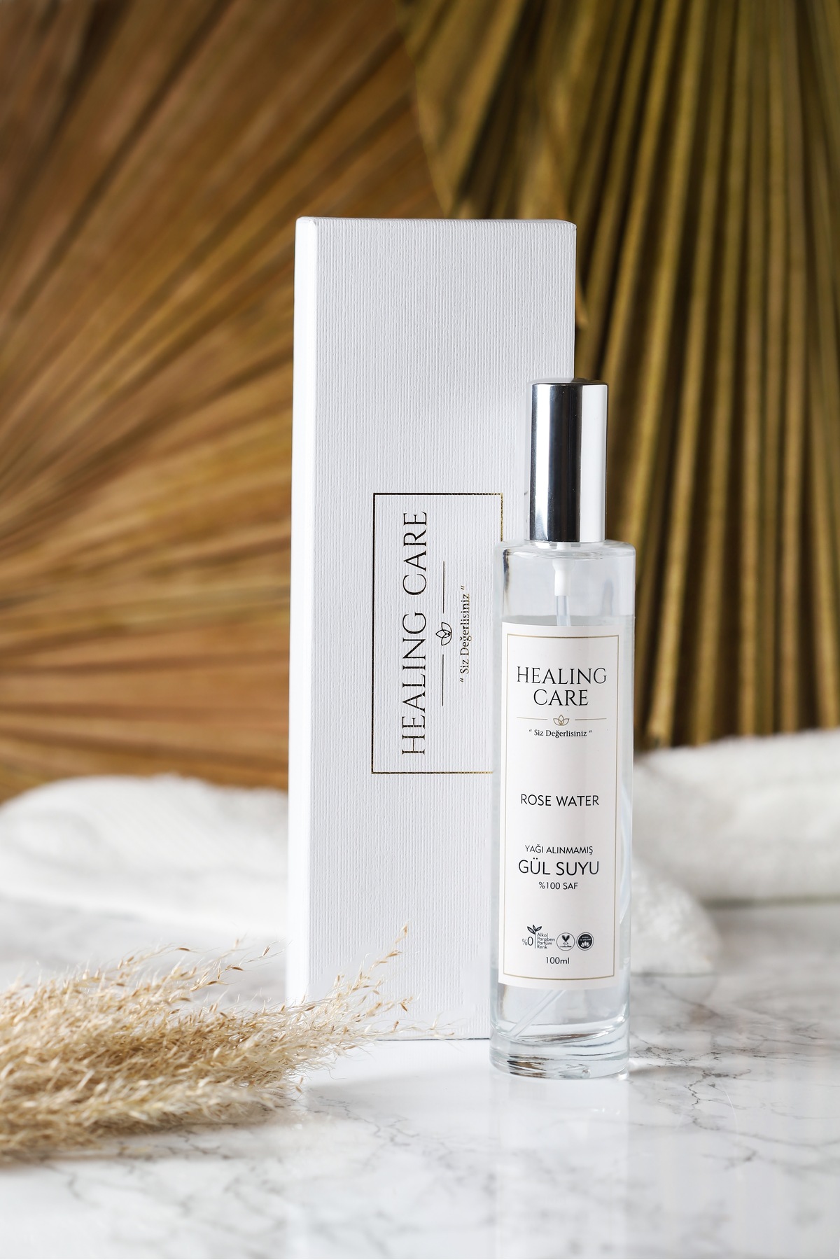 Saf Gül Suyu 100ml Cam Şişe Özel Ambalaj — Healingcare52 — تصویر 3 از 6