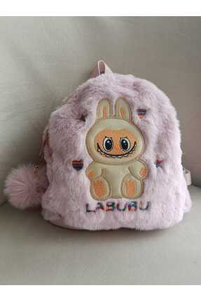 elaa aksesuar Labubu Desenli Peluş Sırt Askılı Çocuk Çantası