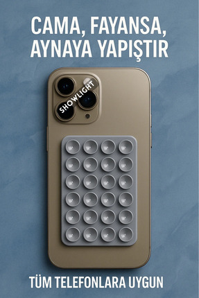 SHOWLIGHT Vakumlu Slikon Vantuz Telefon Tutucu, Cep Telefonu İçin Yapışkanlı ...