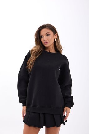 yor garment Kadın Bisiklet Yaka Sweatshirt Etek Takım