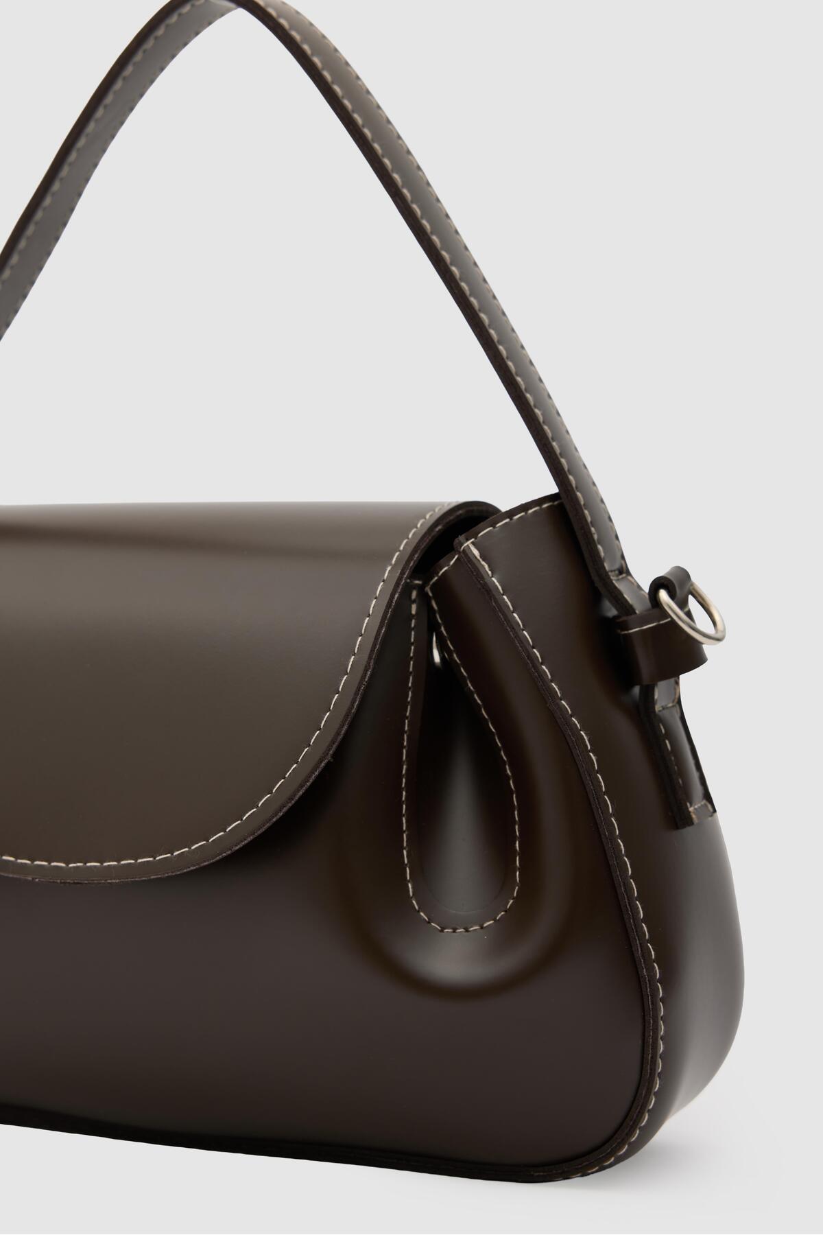 Shule Bags Lover Oval Çapraz Çanta Kahve görsel 6