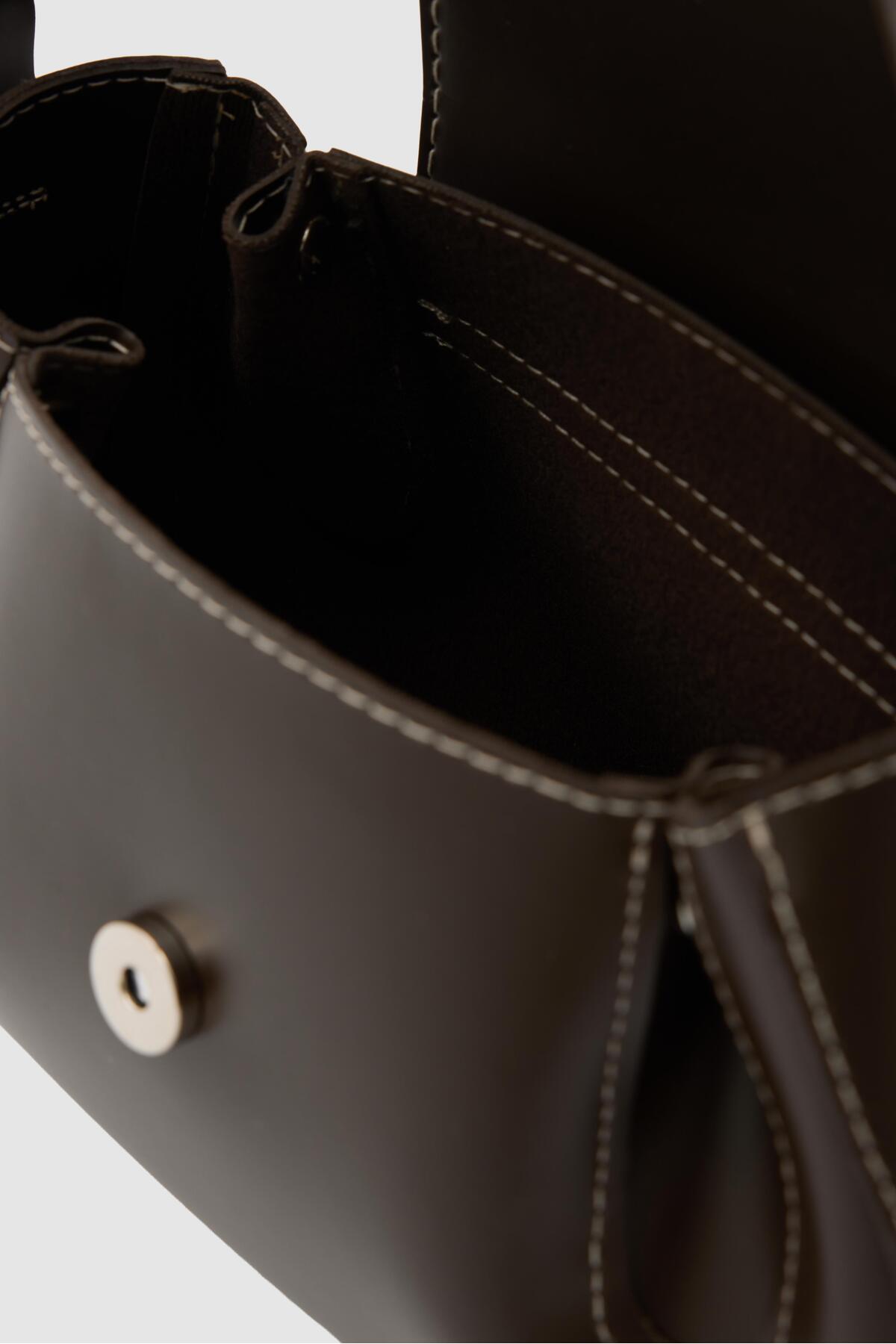 Shule Bags Lover Oval Çapraz Çanta Kahve görsel 4