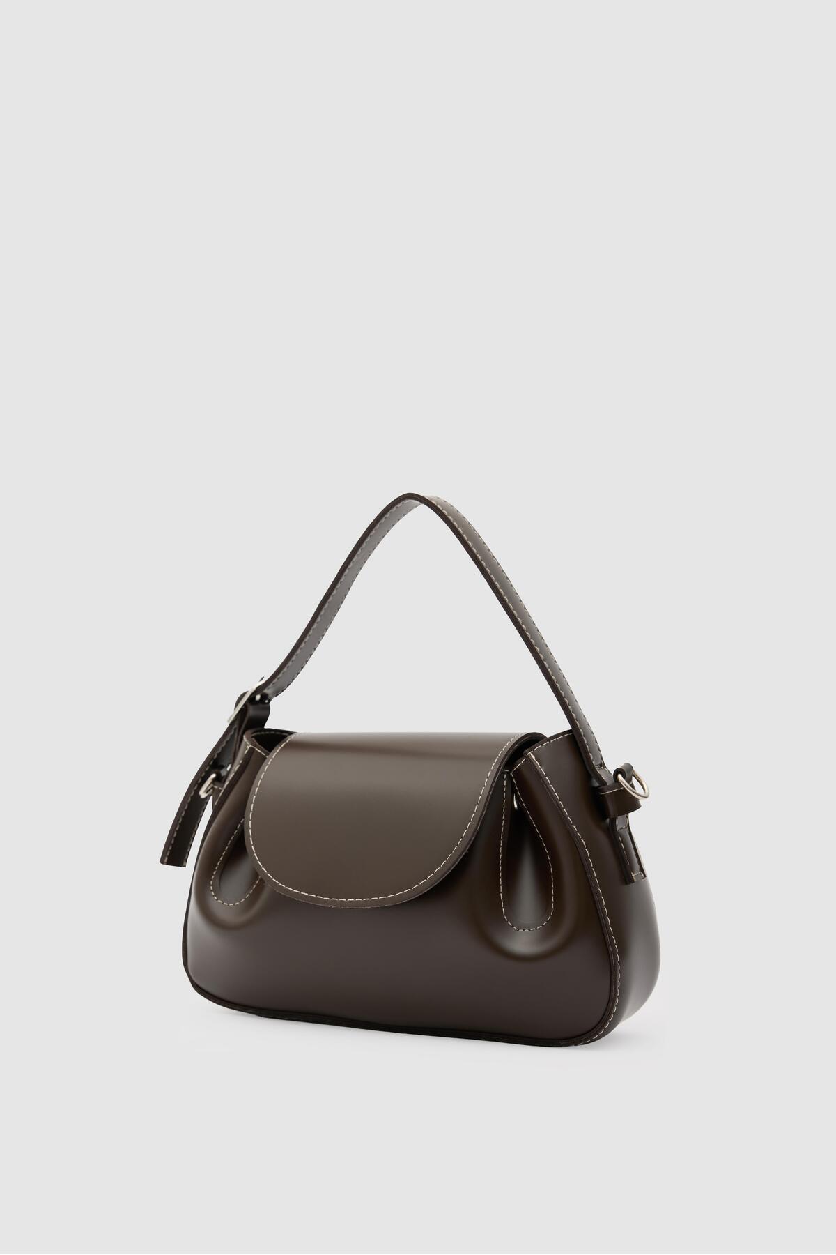 Shule Bags Lover Oval Çapraz Çanta Kahve görsel 5
