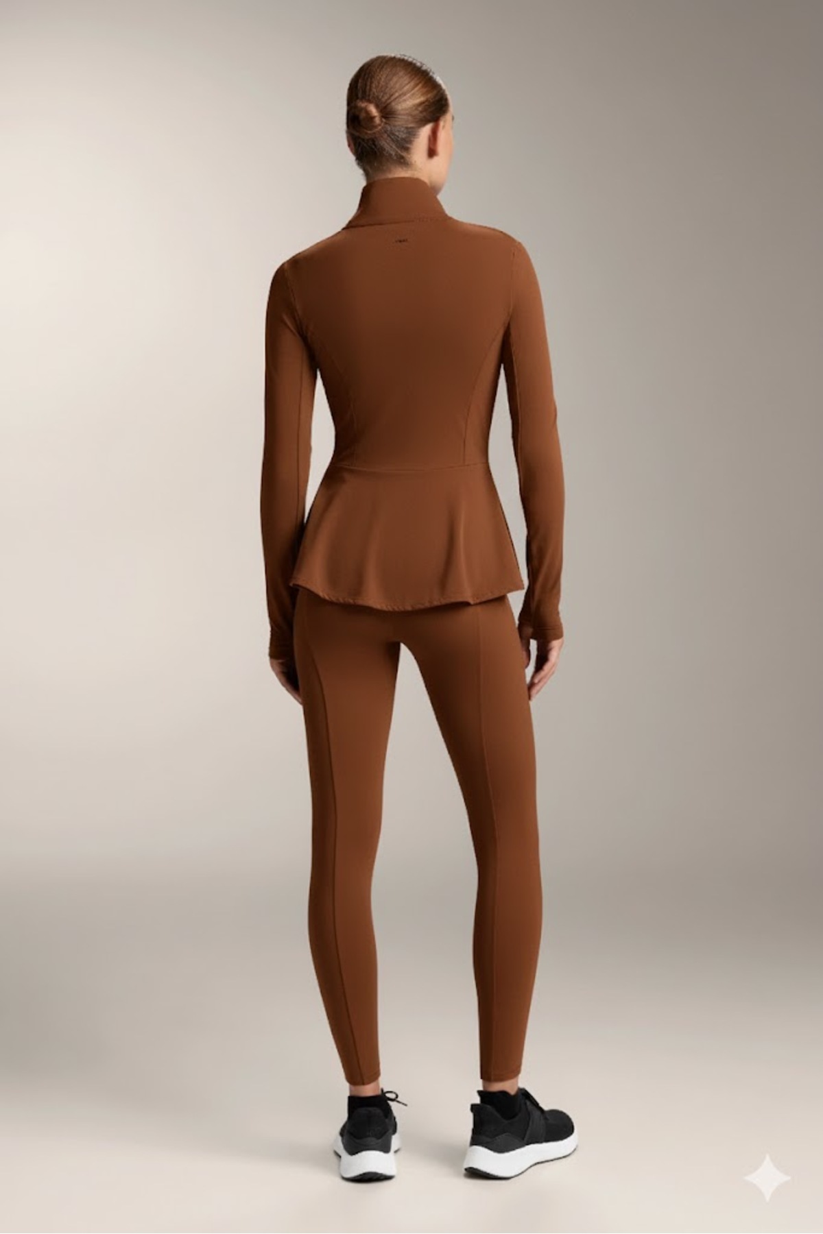 Gugus KADIN Light warm running VOLANLI Fermuarlı Yüksek Yaka Spor Ceket, Esnek Activewear görsel 3