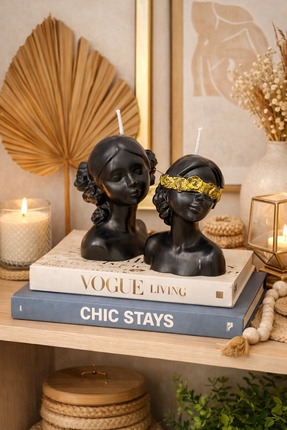 MUMORA CANDLE Göz Bantlı (Blindfolded) Ledy Büst Mum – Karamel Aromalı (2’li ...