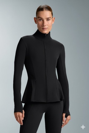 Gugus KADIN Light warm running VOLANLI Fermuarlı Yüksek Yaka Spor Ceket – Esn...