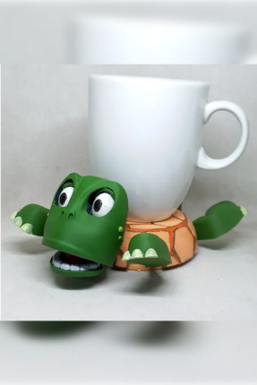 Genç 3D Kaplumbağa Bardak Tutucu | Sevimli Hareketli Hayvan Tasarımlı Cup Hol...