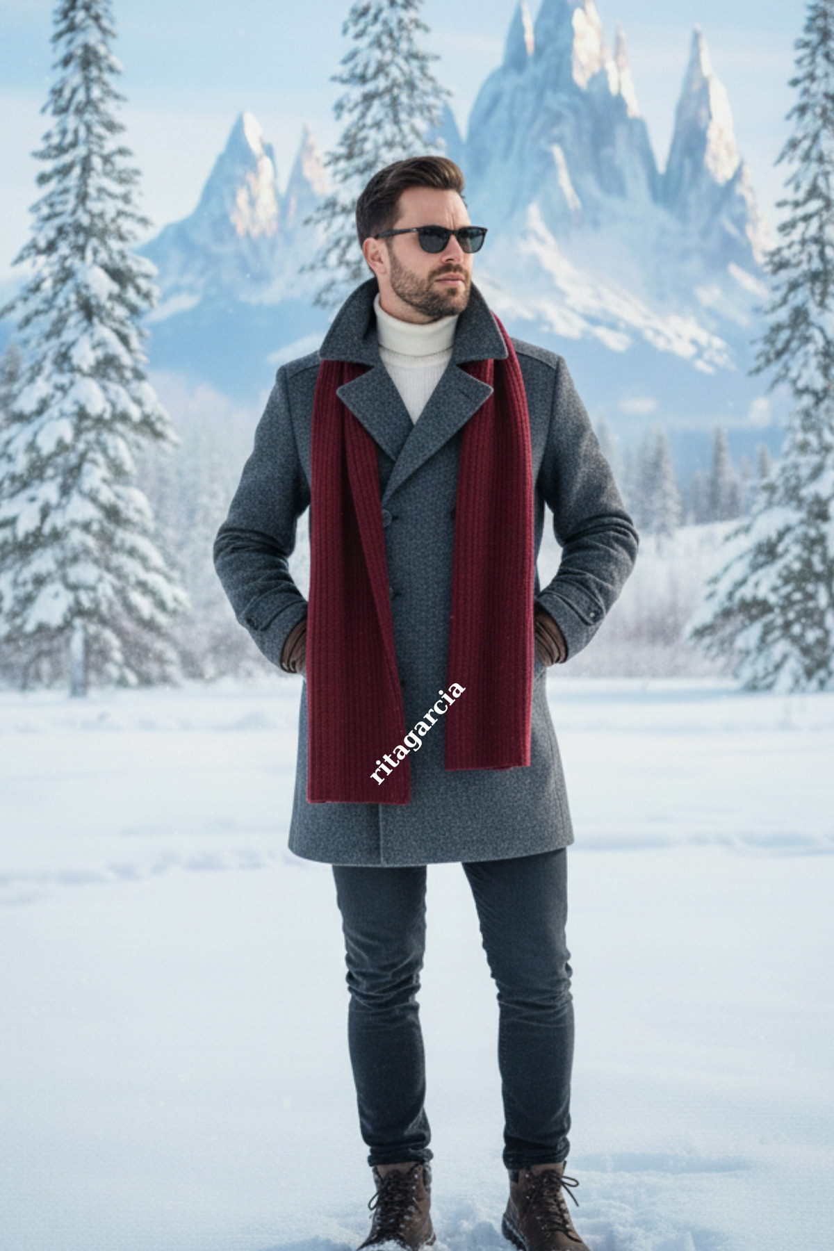 Ritagarcia  Selanik Erkek Örgü Atkı - Uzun Kalın Kışlık Unisex - Görsel 5