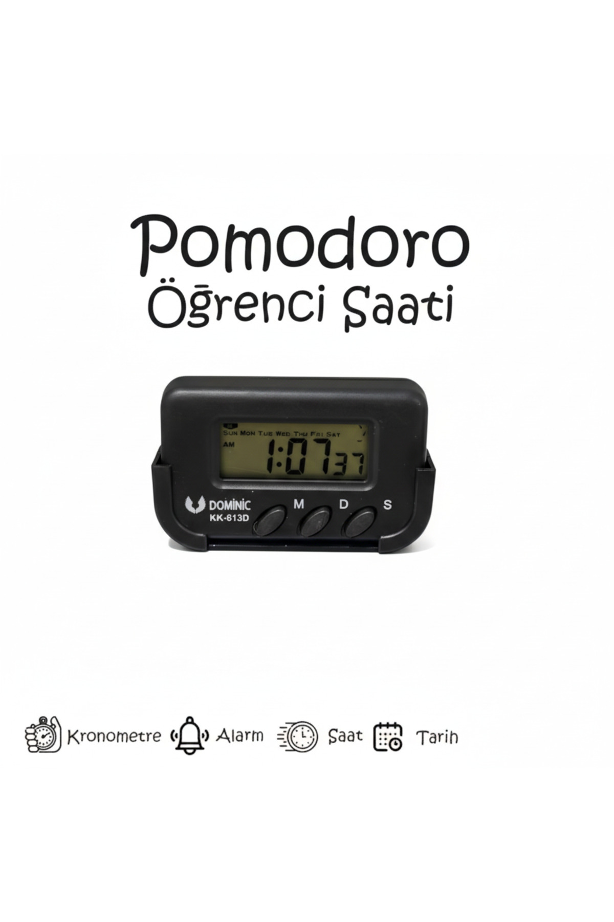Dominic Pomodoro Öğrenci Saati - Kronometreli Ders Çalışma Saati - Dijital Masa Saati