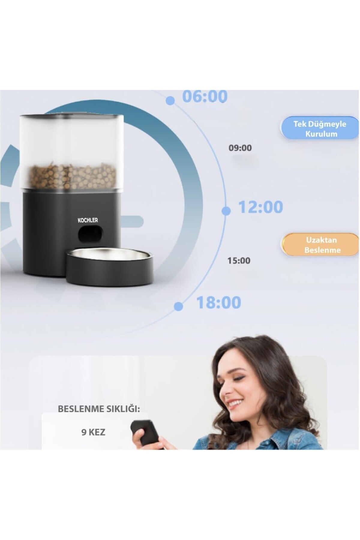 AyrStore Evcil Hayvan Kedi Mama ve Su Otomatı Akıllı Besleme Ünitesi fotoğrafı 4 (önizleme)