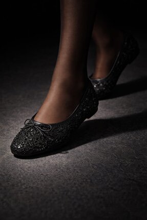 Slipcat Pullu Simli Payetli Toka Detaylı Kadın Şık Günlük Babet