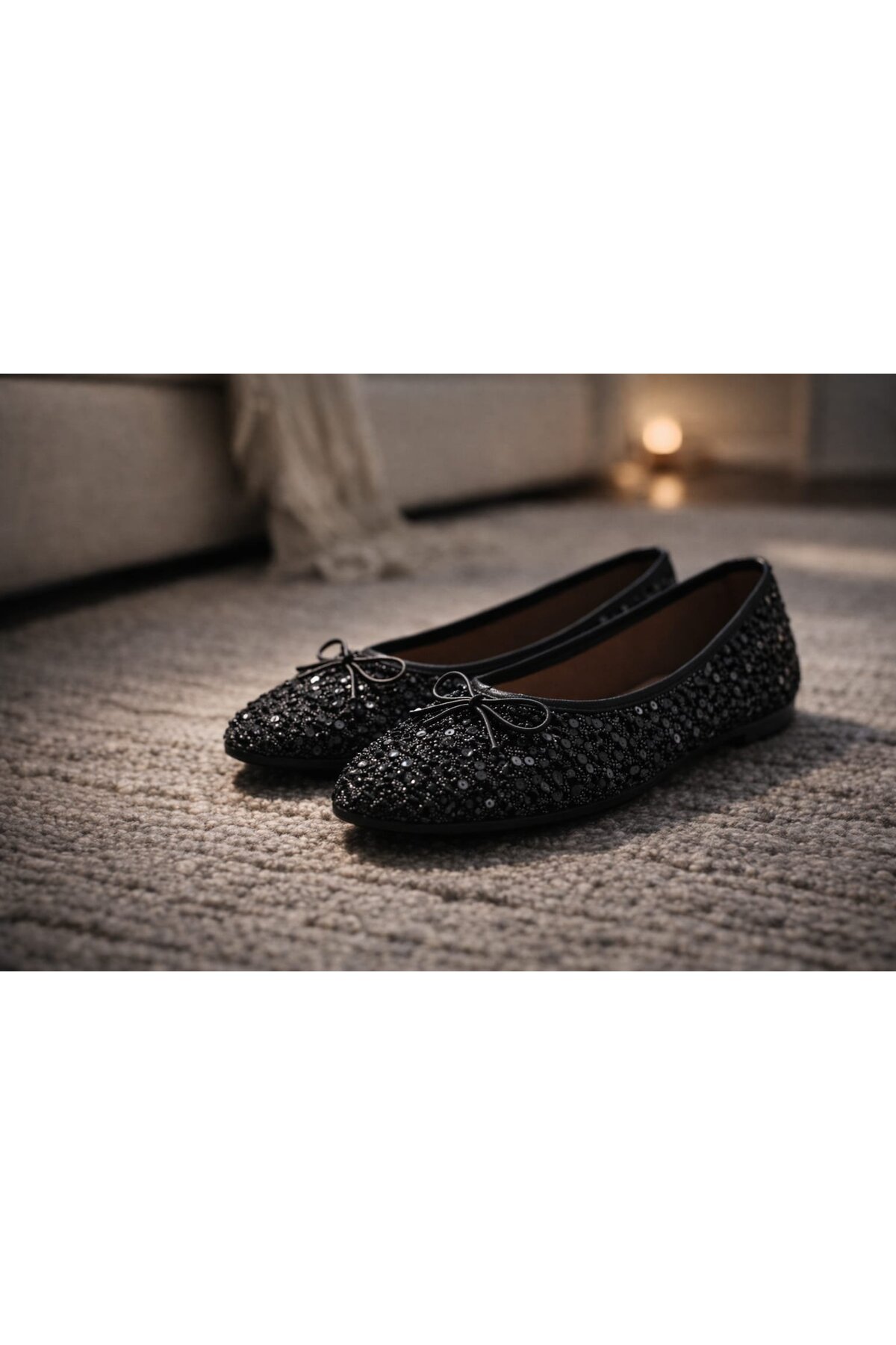 Slipcat  Pullu Simli Payetli Toka Detaylı Kadın Şık Günlük Babet - Görsel 5