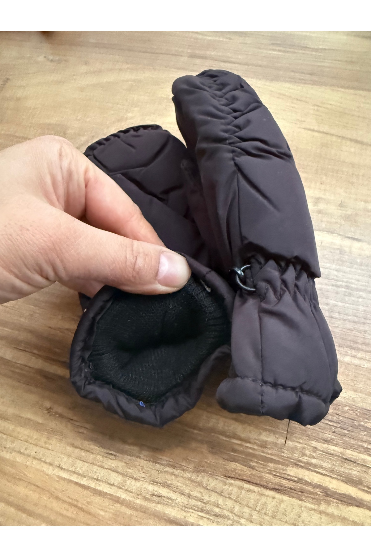 Blotch Sevimli Figür Su Geçirmez Kaliteli Lastikli Siyah İçi Polarlı Bebek Kar Eldiveni 0-24 ay fotoğrafı 3 (önizleme)