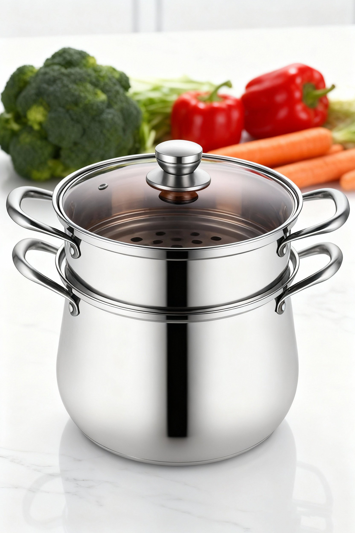 Transformacion 2 Katlı Japon Çeliği Buharlı Pişirme Tenceresi – Sağlıklı Yemek Sanatı 722665 fotoğrafı 6 (önizleme)