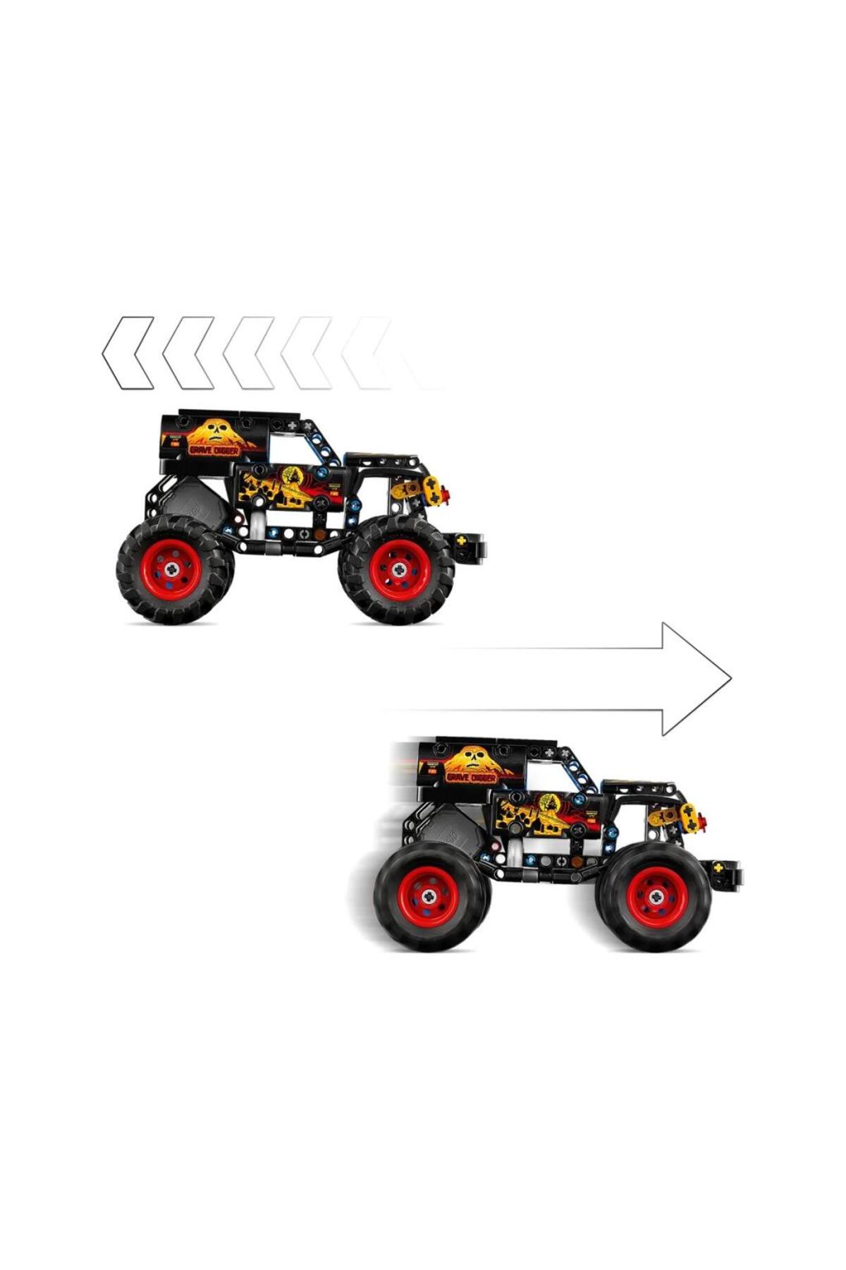 ® Technic Monster Jam ™ Grave Digger ™ آتش و یخ ۴۲۲۱۹ – مجموعه ساختنی اسباببازی ۷+ (۲۶۳ قطعه)