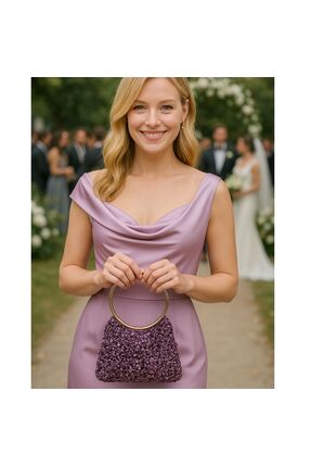 ByLily Abiye, Metalik Rafya Şık Çanta, Gece, Gündüz, Düğün, Nişan, Davetlerde...