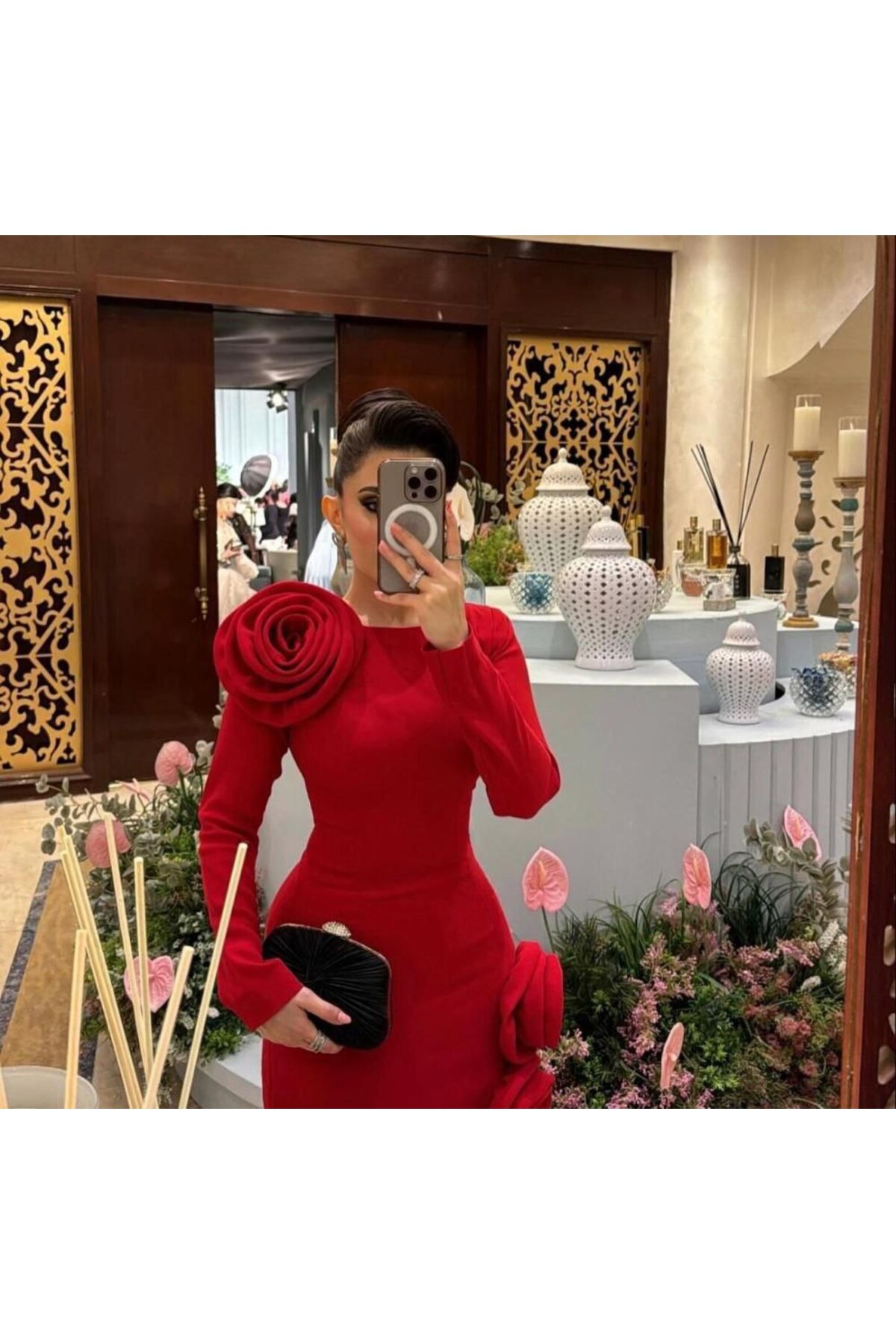 Sarahdresses فستان سهرة فاخر باللون الأحمر الجريء