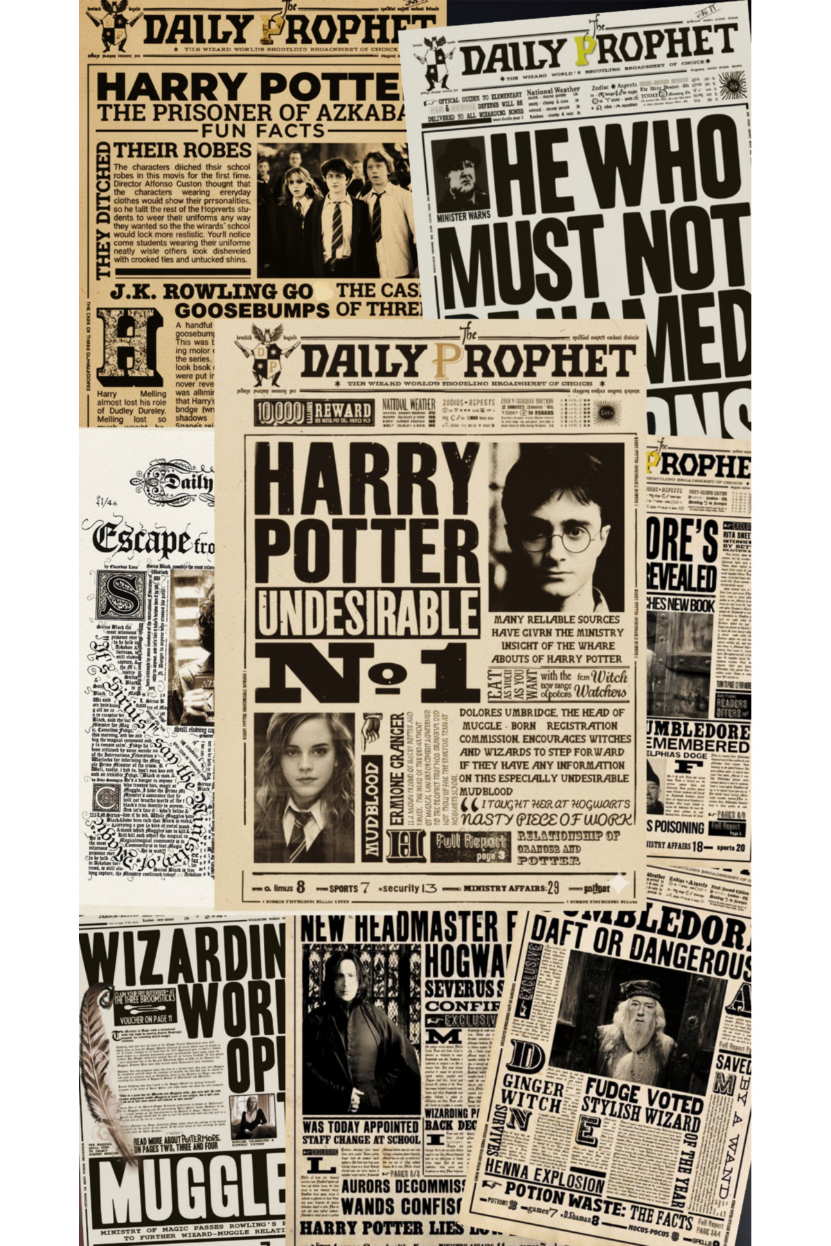 Lemonade Concept Harry Potter 10'lu Daily Prophet Poster Seti ve