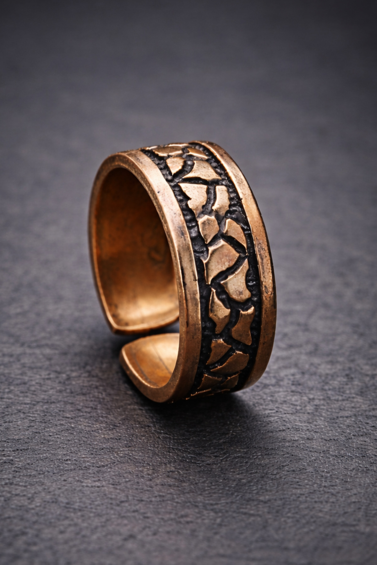 Men's Copper Ring Pattern Authentic Model Adjustable Men's Ring