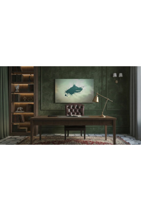 YTD ART DESİGN Göktürk Bayrağı Tablo Kanvas Yatay Tasarım