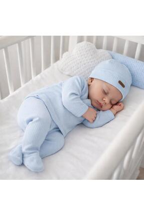 BYS BABY FASHION Mevsimlik 7'Li Mavi Pamuklu Yenidoğan Erkek Bebek Hastane Çı...