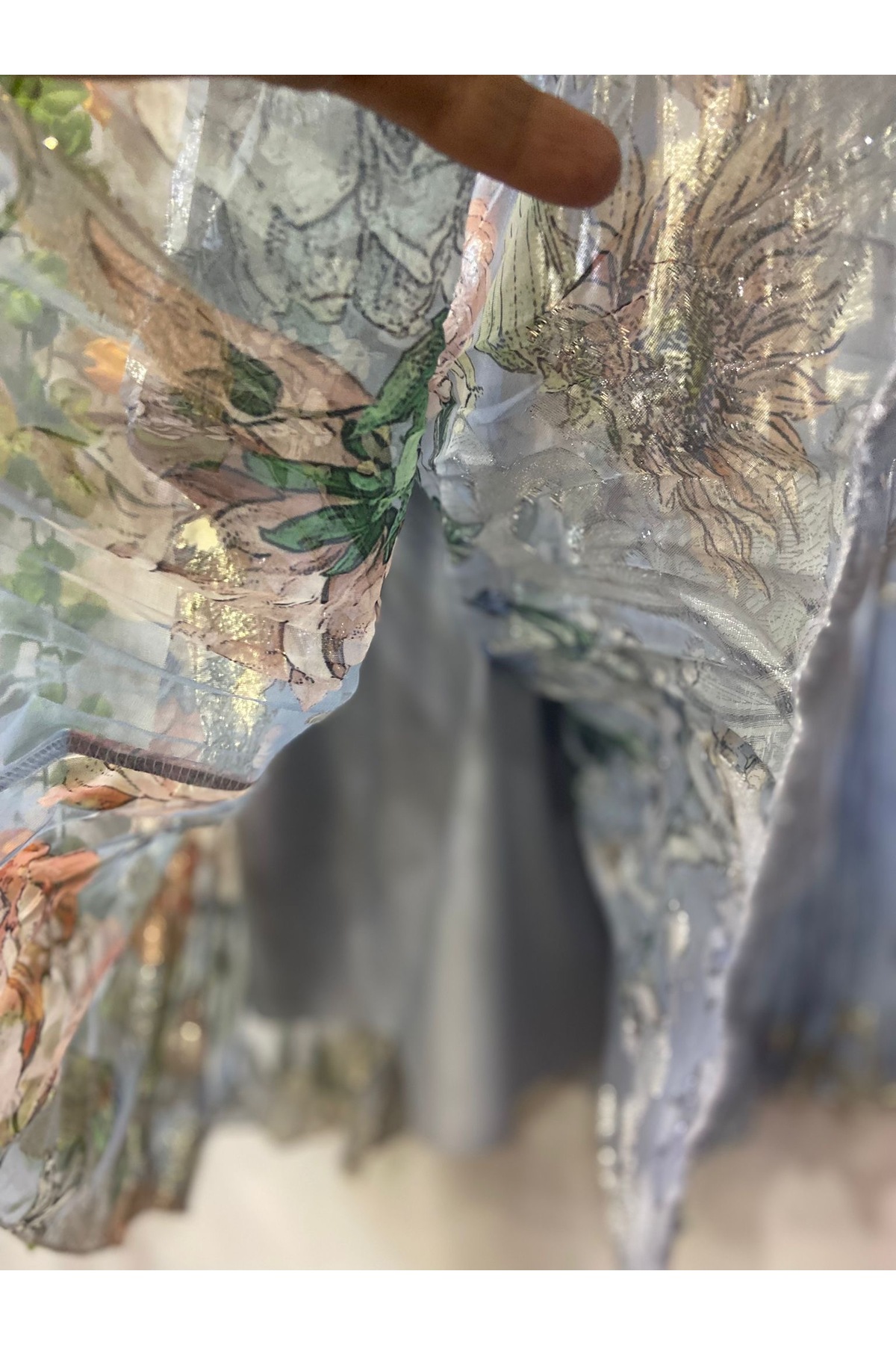 edu collection  Desenli şifon Çan etek astarlı - Görsel 4