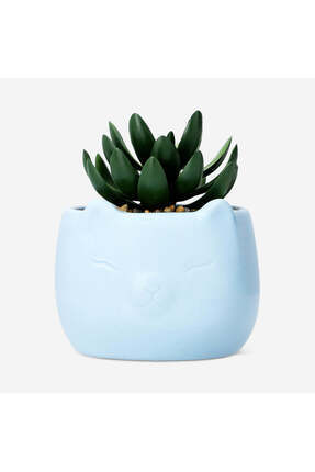 Flying Tiger Copenhagen Kedi Şeklinde Seramik Saksıda Yapay Bitki