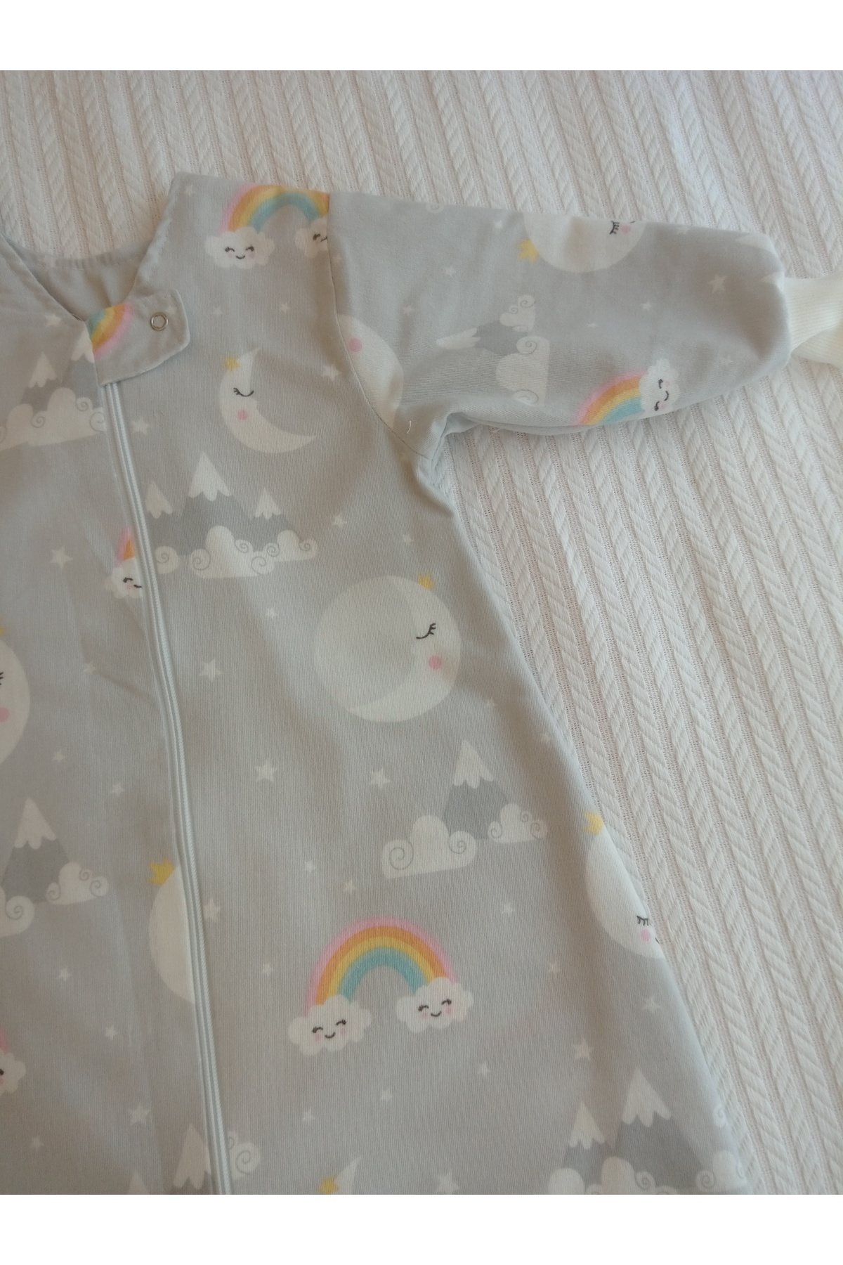 Wenaris KOLLU Uyku Tulumu %100 Doğal Pamuk Çift Kat PAZEN Özel Kumaş Unisex 1.0 Tog 20-24 DERECE fotoğrafı 2 (önizleme)