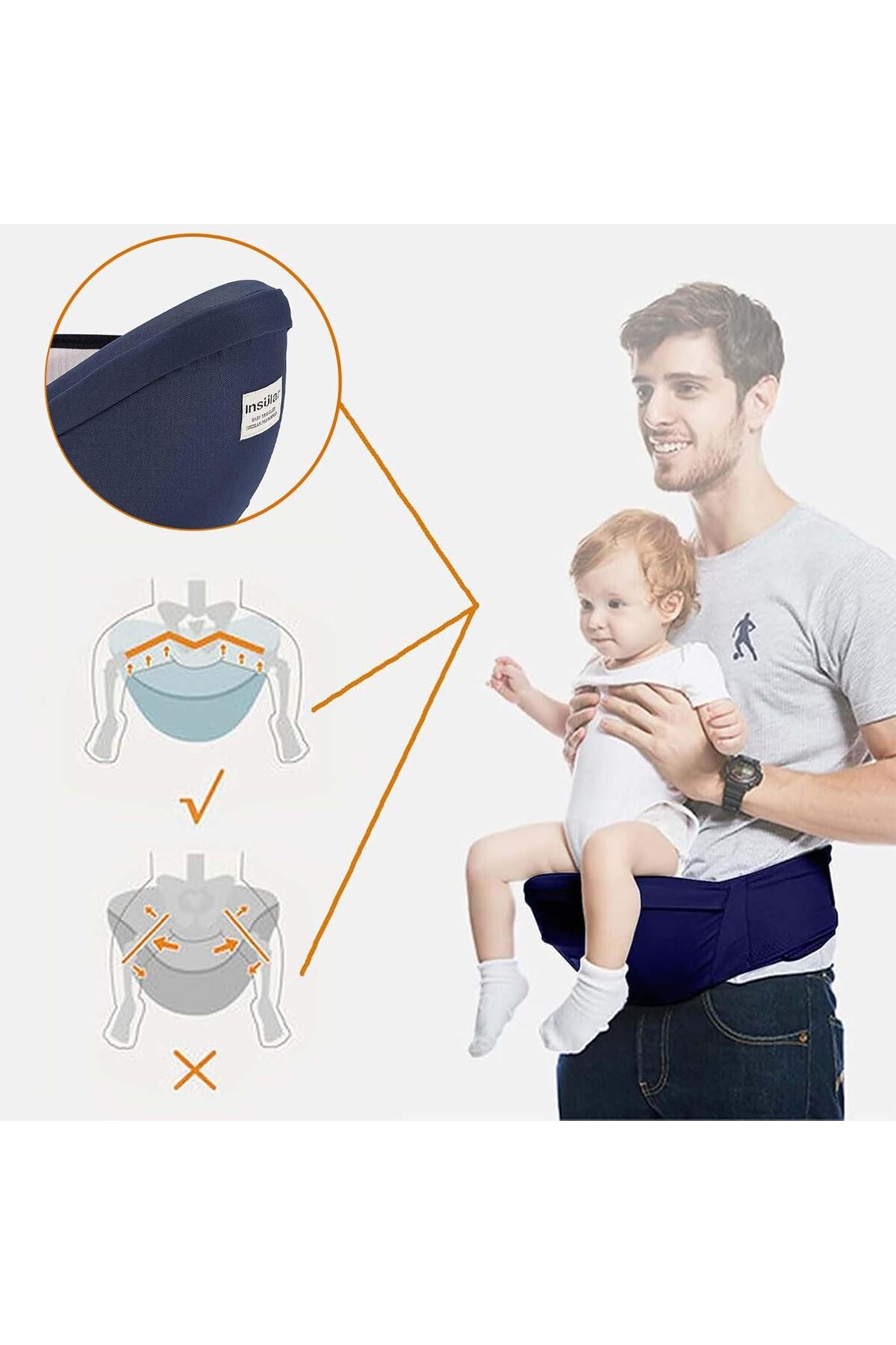 HPYTECH Ergonomik Hip Seat Bebek Kangurusu ✨ Ayarlanabilir Bel Destekli Taşıyıcı,Bebek Koltuğu fotoğrafı 4 (önizleme)