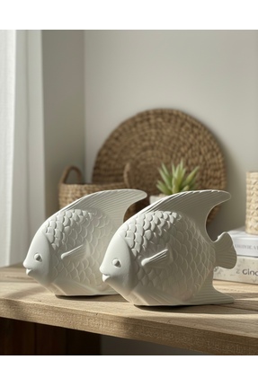 Silver 2'li Dekoratif Biblo Seti - Modern İskandinav Marine Salon ve Banyo De...