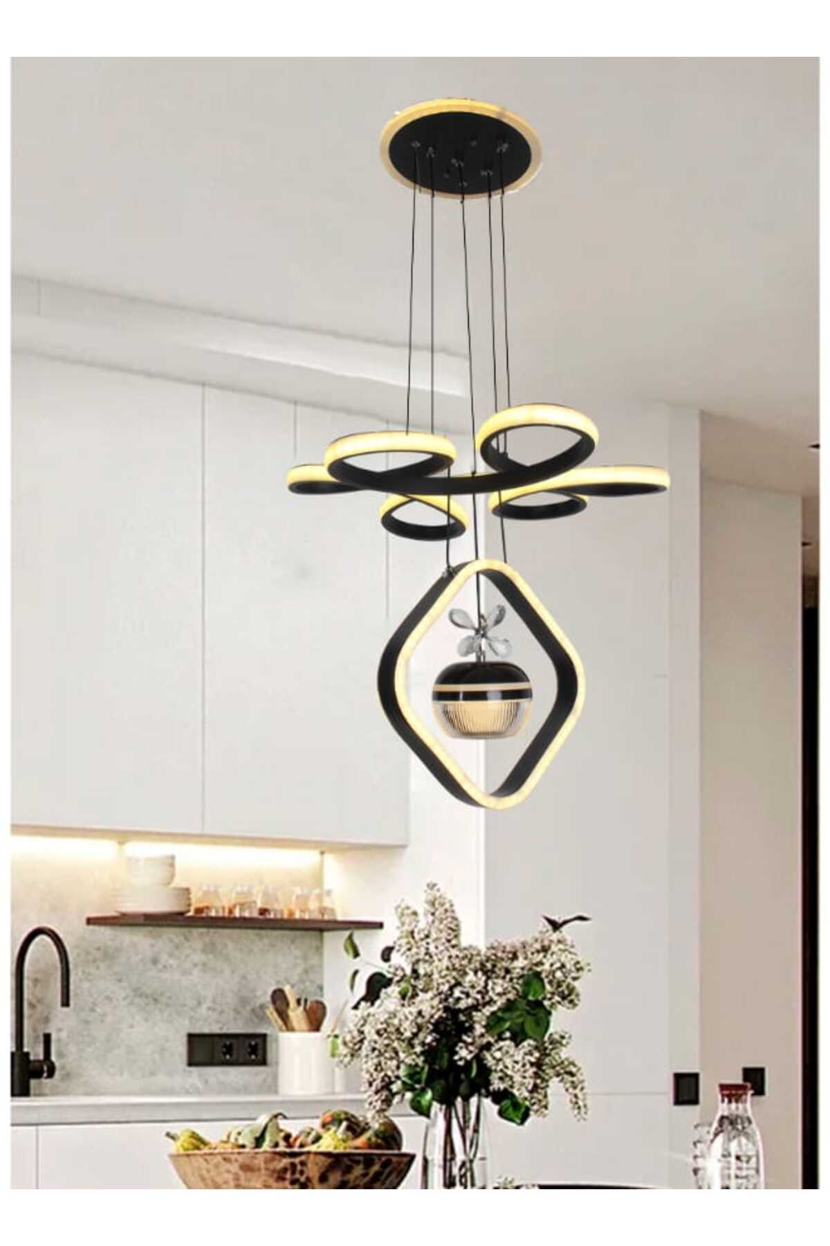 best power ثريا LED عصرية من الأكريليك 6934 بثلاثة مستويات إضاءة، سلك ...