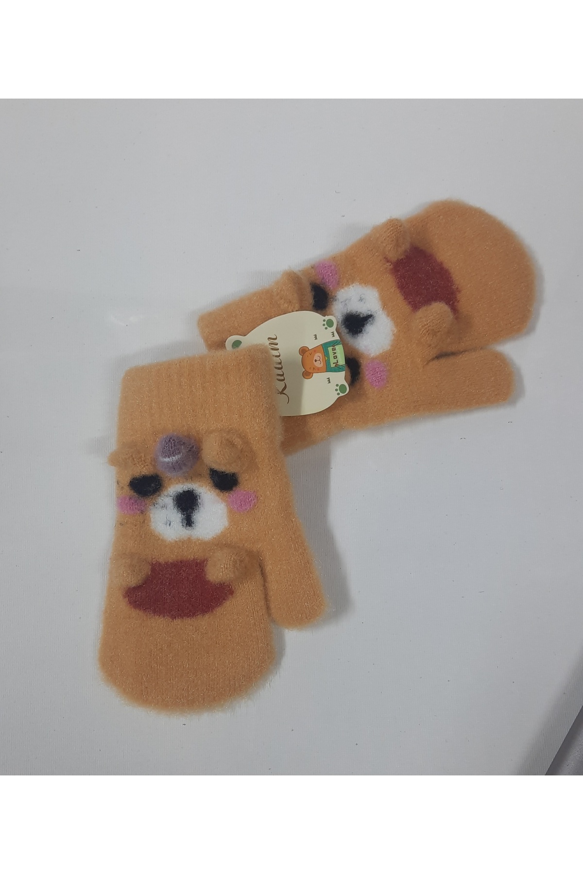 ydn Bebek Tek Parmak Yumuşak Peluş Eldiven Ayıcık Desenli (3-5 yaş) fotoğrafı 2 (önizleme)